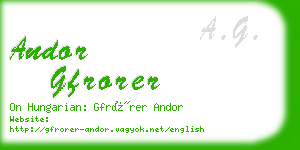 andor gfrorer business card